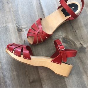 Swedish Hasbeens cross strap debutant sandal 40